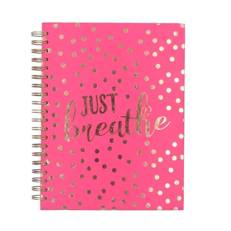 Navneet Youva 300 Pages Pink Wiro Bound 5 Subject Notebook with Free Pen, 21492-2