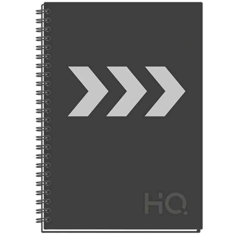 Navneet HQ A5 192 Pages Grey Single Line Case Wiro Bound Corporate Edge Diary, 27027-2