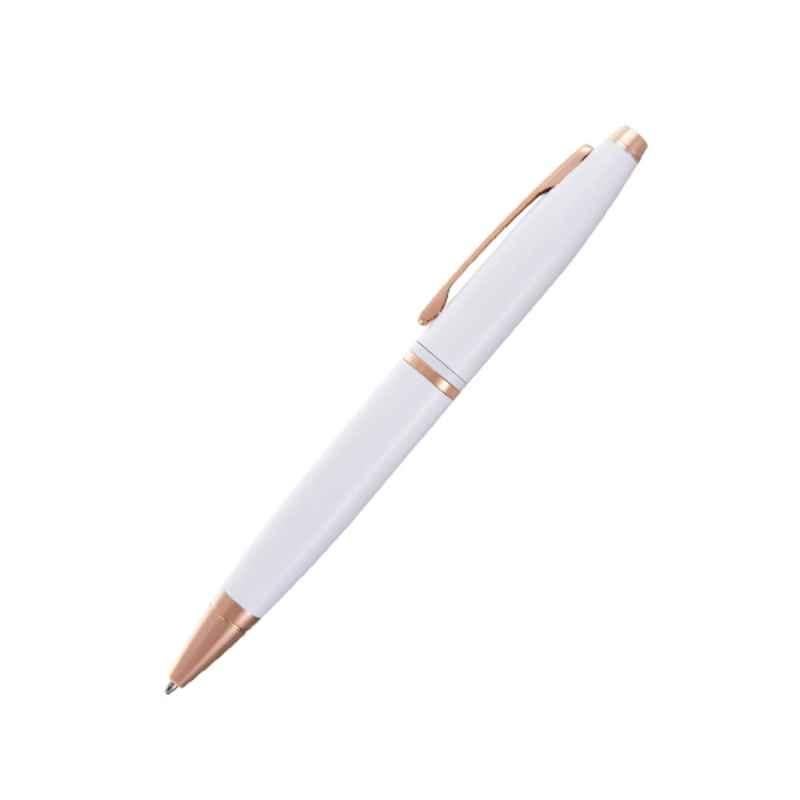 Cross Calais Black Ink White Rose Gold PVD Appointments Finish Ballpoint Pen with 1 Pc Black xxlarge Refill Set, AT0112-21
