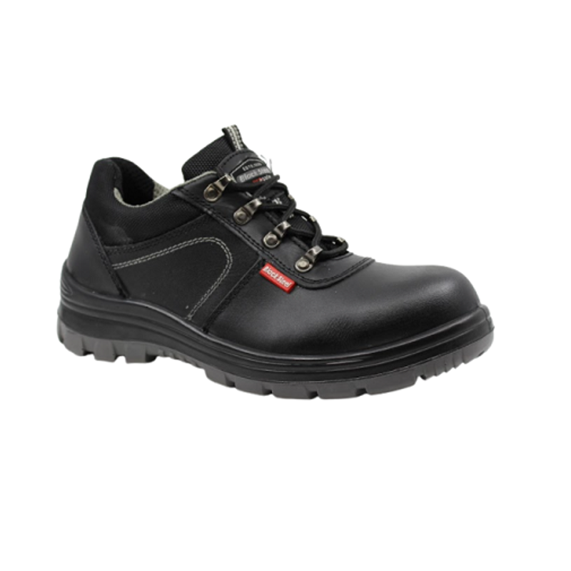 Blacksteel BS 9031 Leather Steel Toe Black Work Safety Shoes, Size: 8