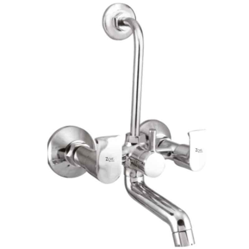 Zoie Stonex Brass Silver Chrome Finish Telephonic Wall Mixer, Z27020