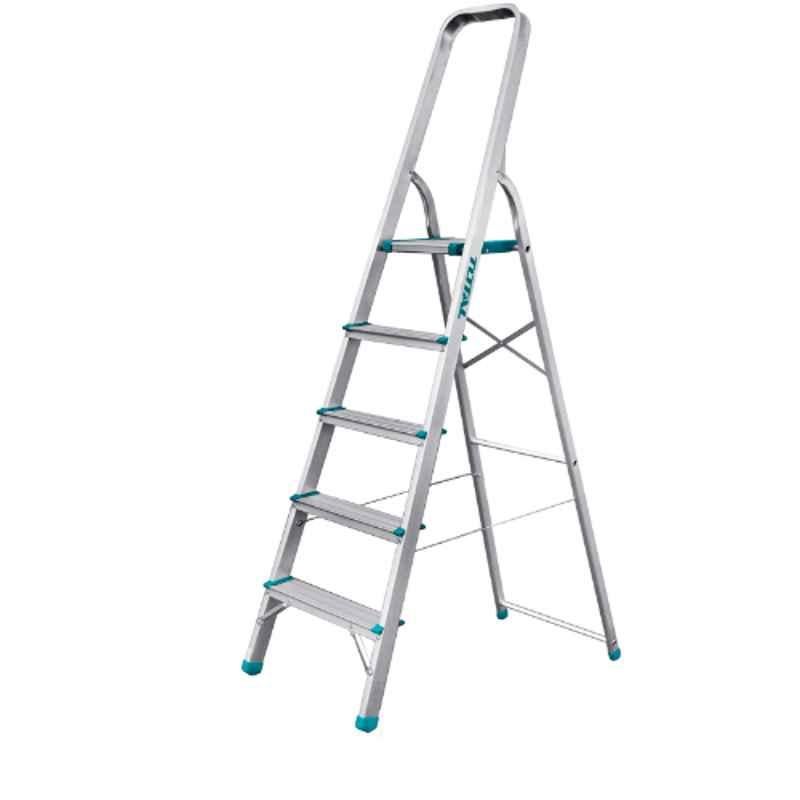 Total 5 Step 150kg Aluminium Household Ladder, THLAD06051