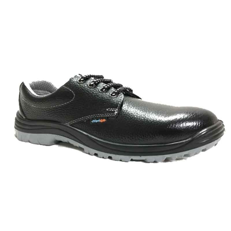 High Lite HL-201-2 Leather Steel Toe Black Industrial Work Safety Shoes, Size: 5