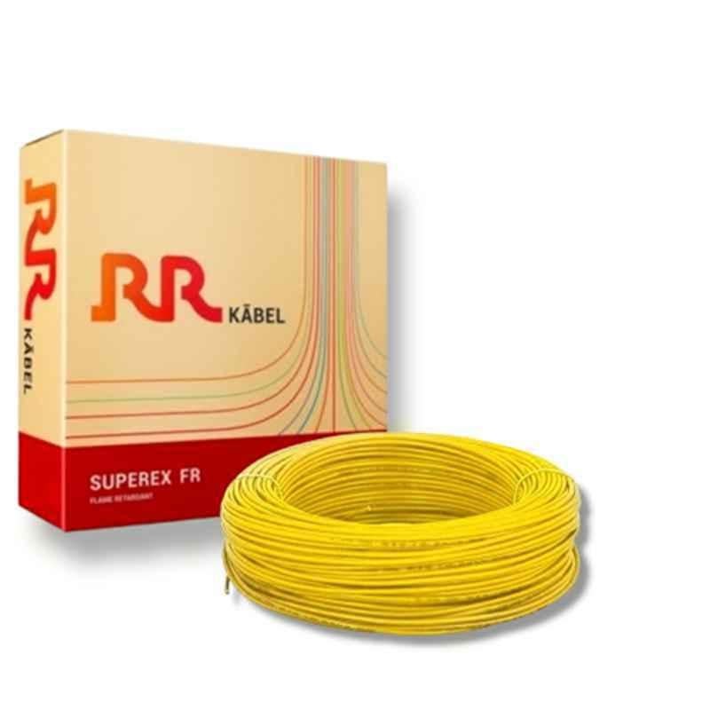 RR Kabel Superex-FR 1 Sq mm Yellow PVC Insulated Cable, Length: 90 m