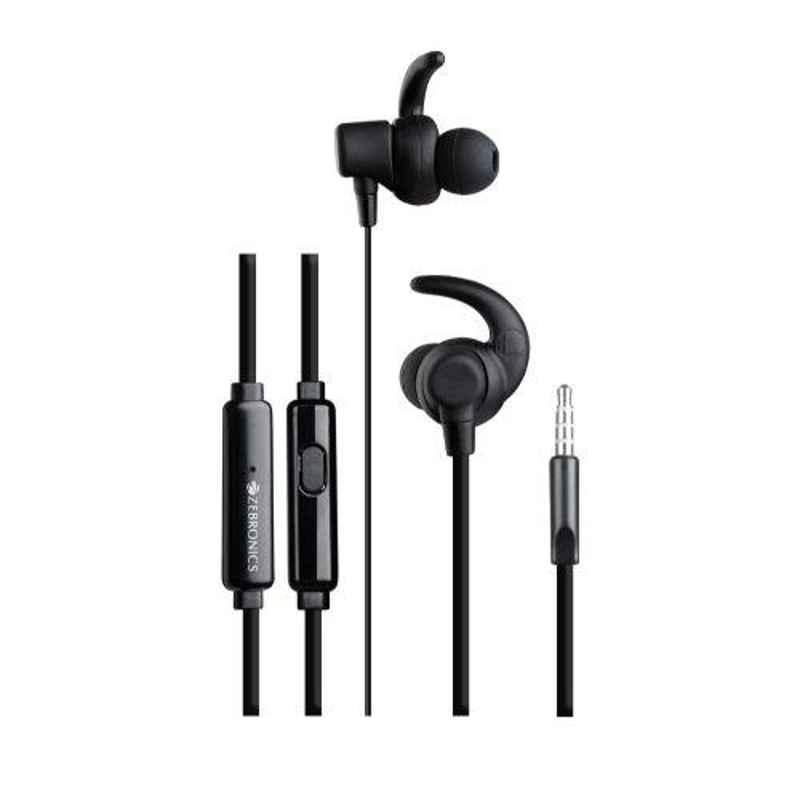 Zebronics Black Earphone with Mic, ZEB-PETAL