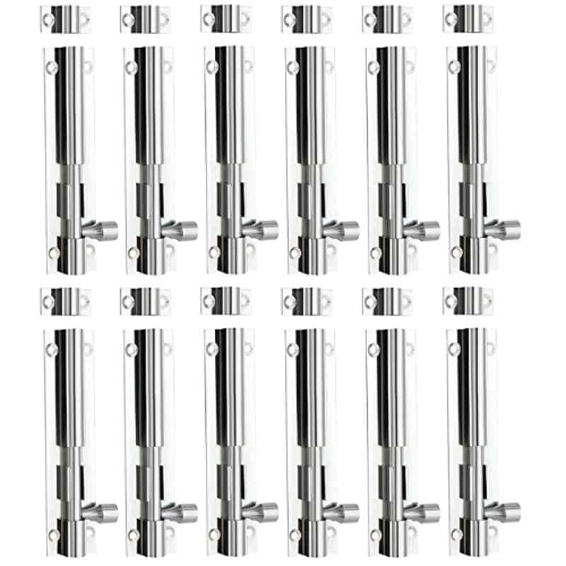Screwtight B021705SN-8 4 inch Brass Satin Nickel Plated Barrel Bolt (Pack of 8)