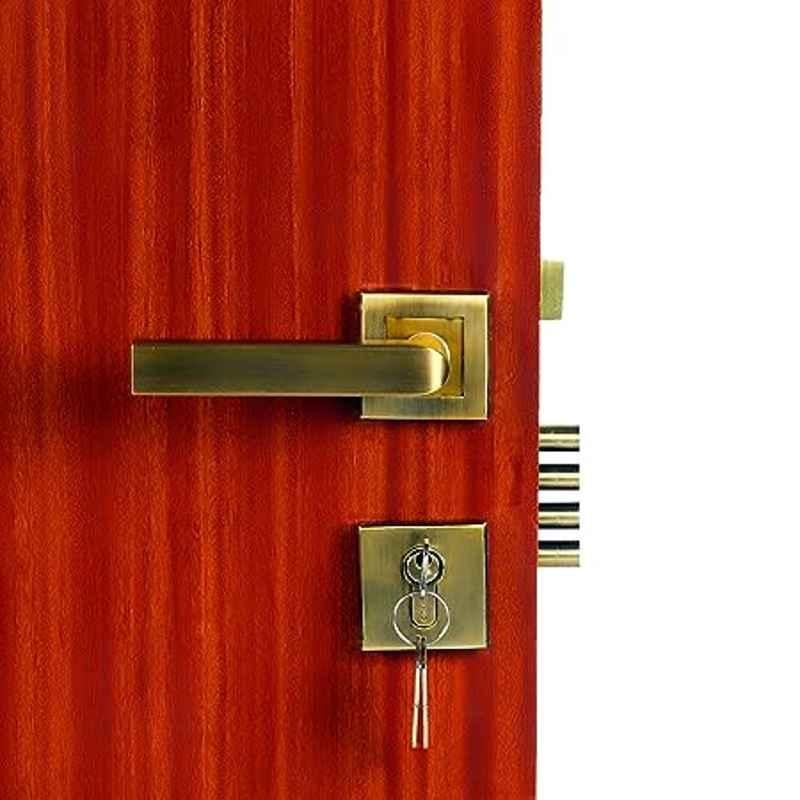 Handle Waala Rose MG201 Stainless Steel Antique Brass Finish One Side Key Mortise Door Lock Set