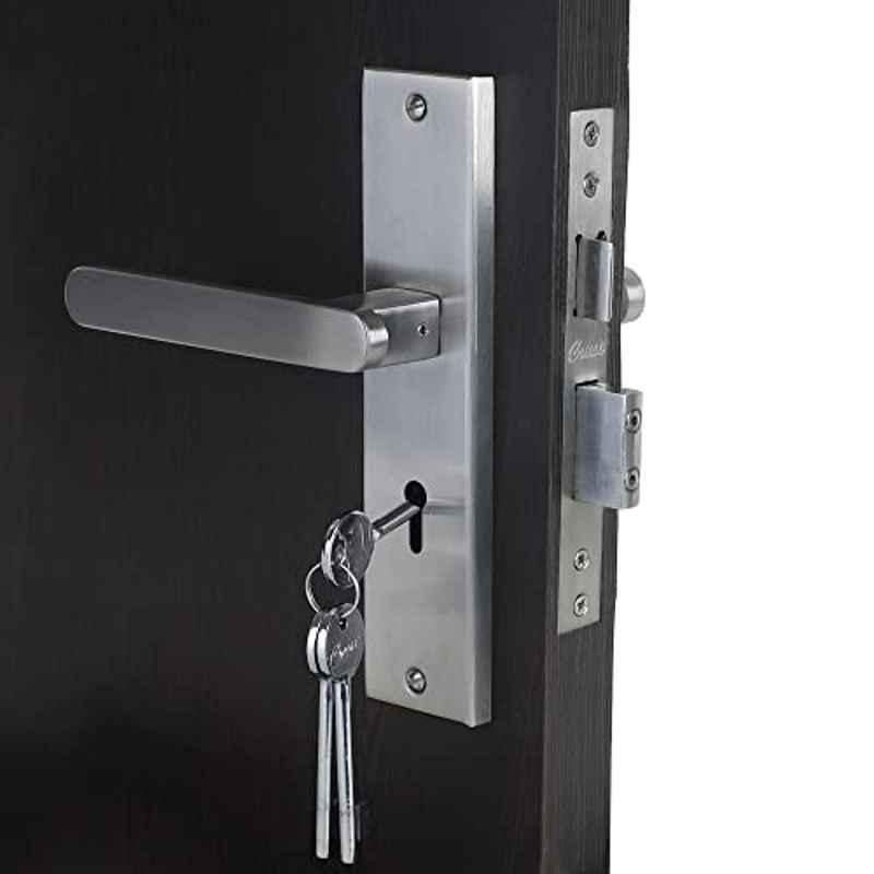 Homexpert LB304 8 inch 60mm Stainless Steel Silver Ky Plate Mortise Door Lock Set