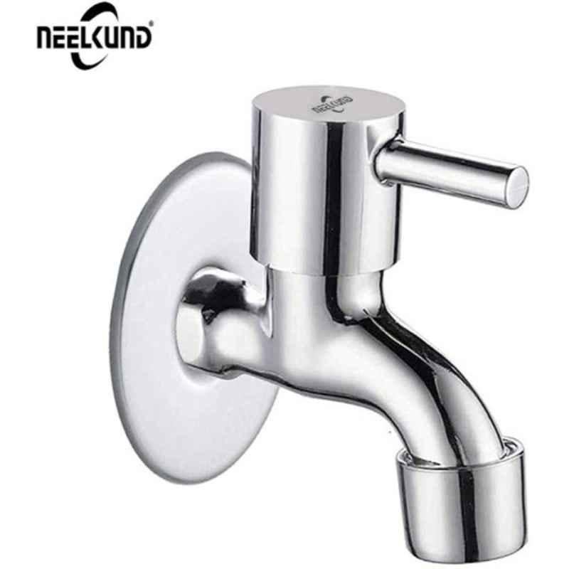 Neelkund Turbo Brass & Stainless Steel Silver Chrome Finish Bib Tap