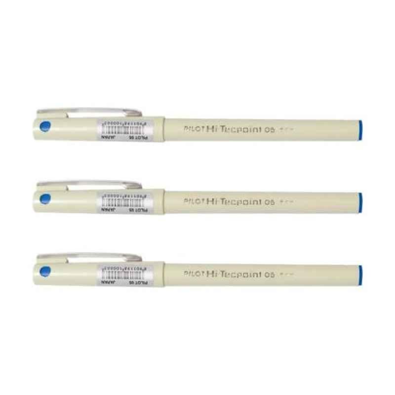 Pilot 05 Hi-Techpoint 3Pcs Blue Roller Ball Pen Set