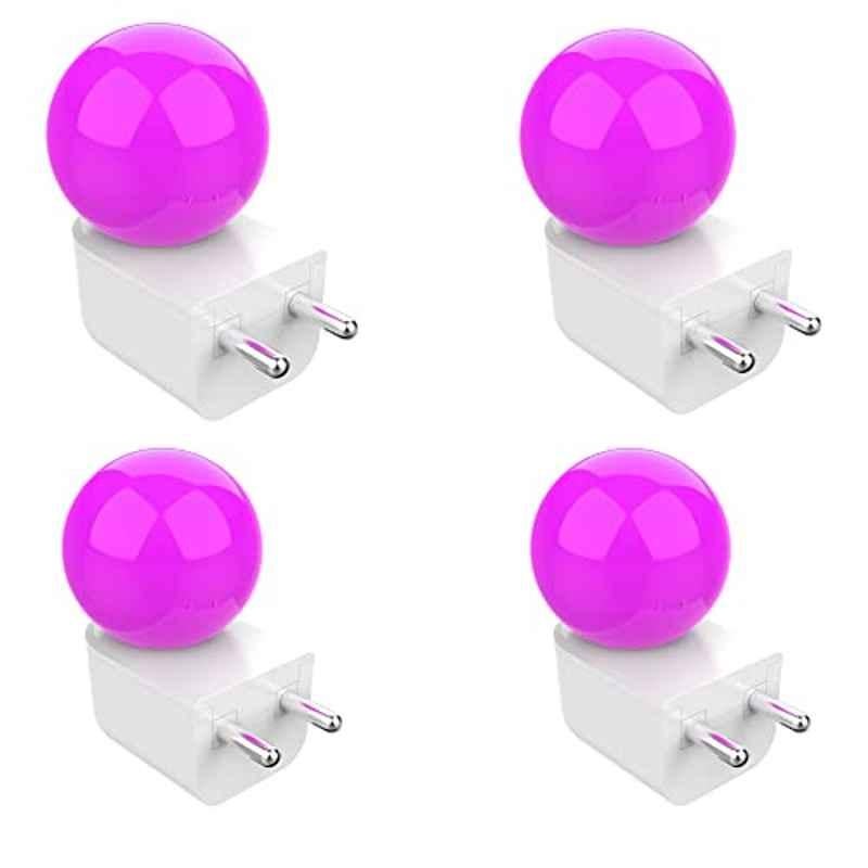 Fybros Bloom 0.5W Polycarbonate Pink Round LED Night Bulb with Plug & Play, FLS5297D (Pack of 4)