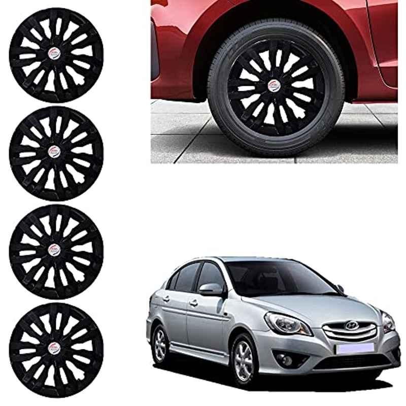 Auto Pearl 4 Pcs 14 inch ABS Black Wheel Cover Set for Hyundai Verna Transform