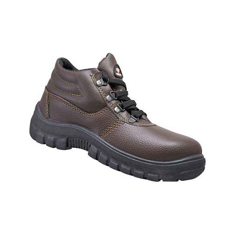 Prima PSF-25 Cosmo Steel Toe Brown Work Safety Shoes, Size: 8