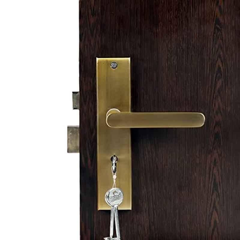 Voltizi 8 inch â€ŽStainless Steel 304 Matt Antique Brass Finish Heavy Duty Mortise Door Lock, MG304
