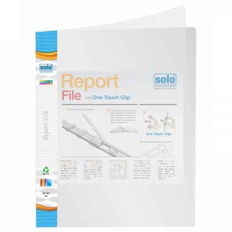 Solo A4 Assorted One Touch Clip Report File, RF101 (Pack of 100)