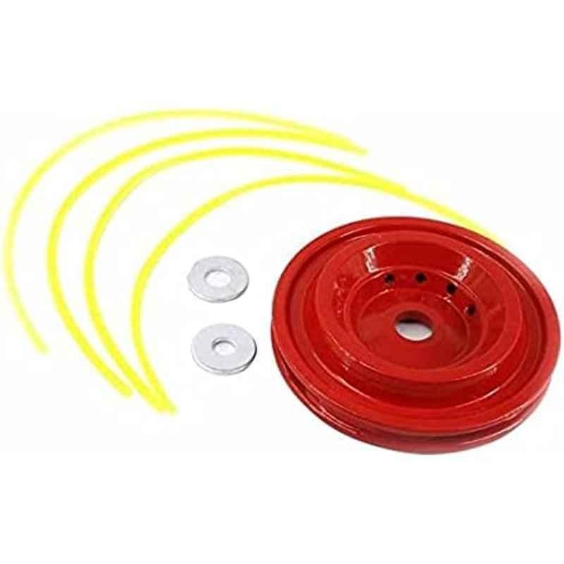 Farmo Tools Aluminium Red Round Type Tap & Go Trimmer Head for Brush Cutter, SNEA+008