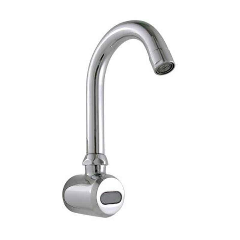 Bharat Photon 220V AC Operated Brass Chrome Plated Automatic Wall Mounted Sensor Faucet, BP-F115