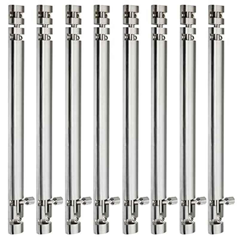 Screwtight Xylo 12 inch Aluminium Silver Satin Finish Tower Bolt, XYLO-SS-12IN-8 (Pack of 8)