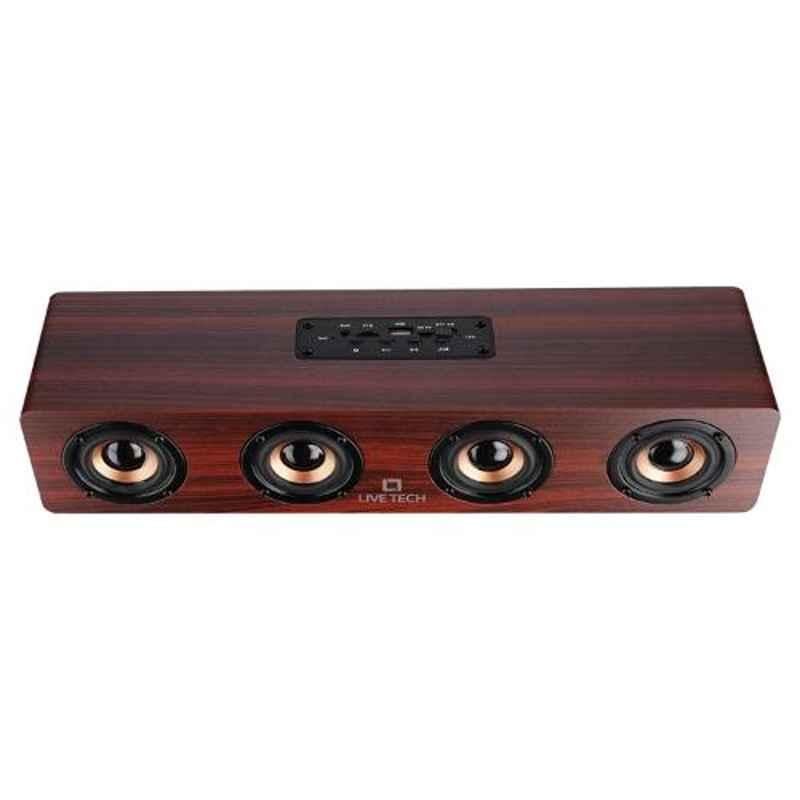 Live Tech BS02 Jalsa Nut Brown Wireless Wooden Speaker