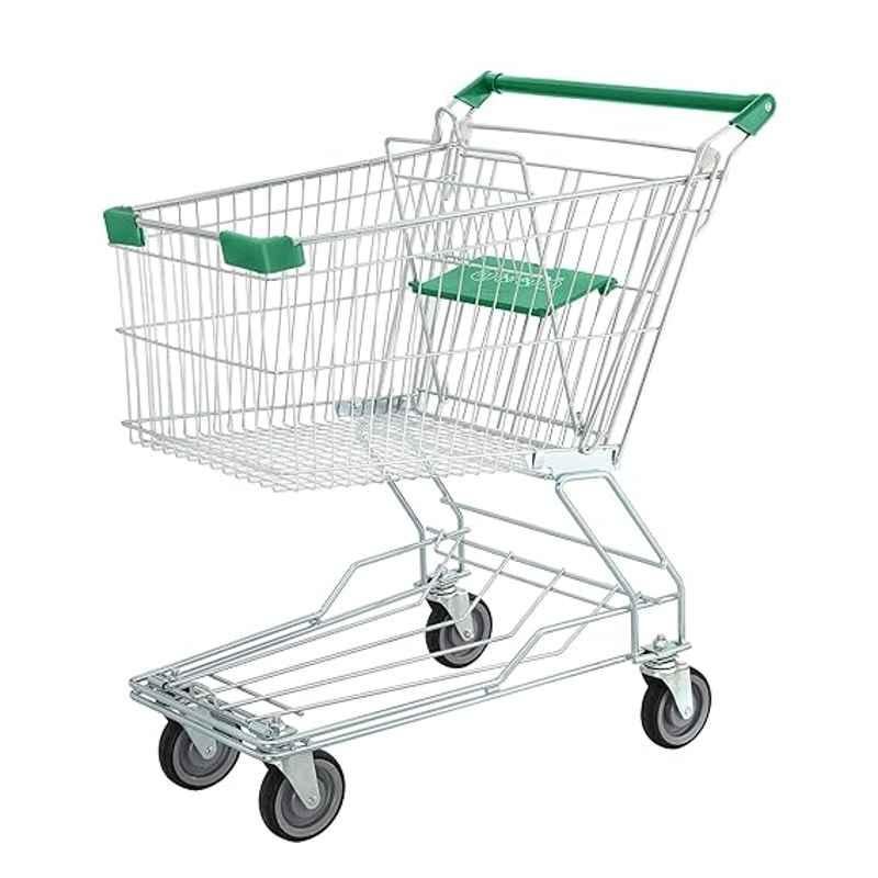 Bigapple 100 Litre Alloy Steel Green King Shopping Trolley, BA-AS100