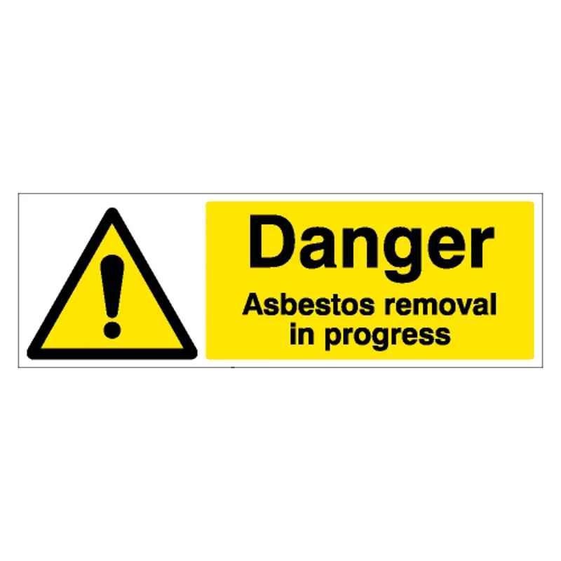 SUNSIGNS 600x200mm Vinyl & ACP Sheet Danger Asbestos Removal in Progress Signage, SN0066VNLM3HPIFAM