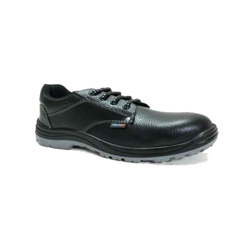 High Lite HL-803-2 Leather Steel Toe Black Industrial Work Safety Shoes, Size: 5