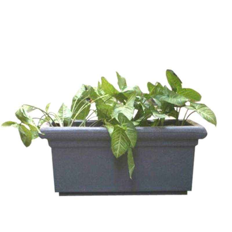 Fox B 11 Inch Rectangular Grey German Polymer Planter, BT 261213-G