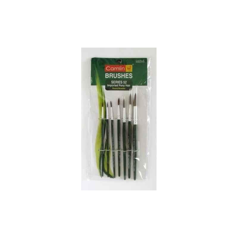 Camlin Series 52 Round Pony Hair Paint Brush, 2052504 (Pack of 10)