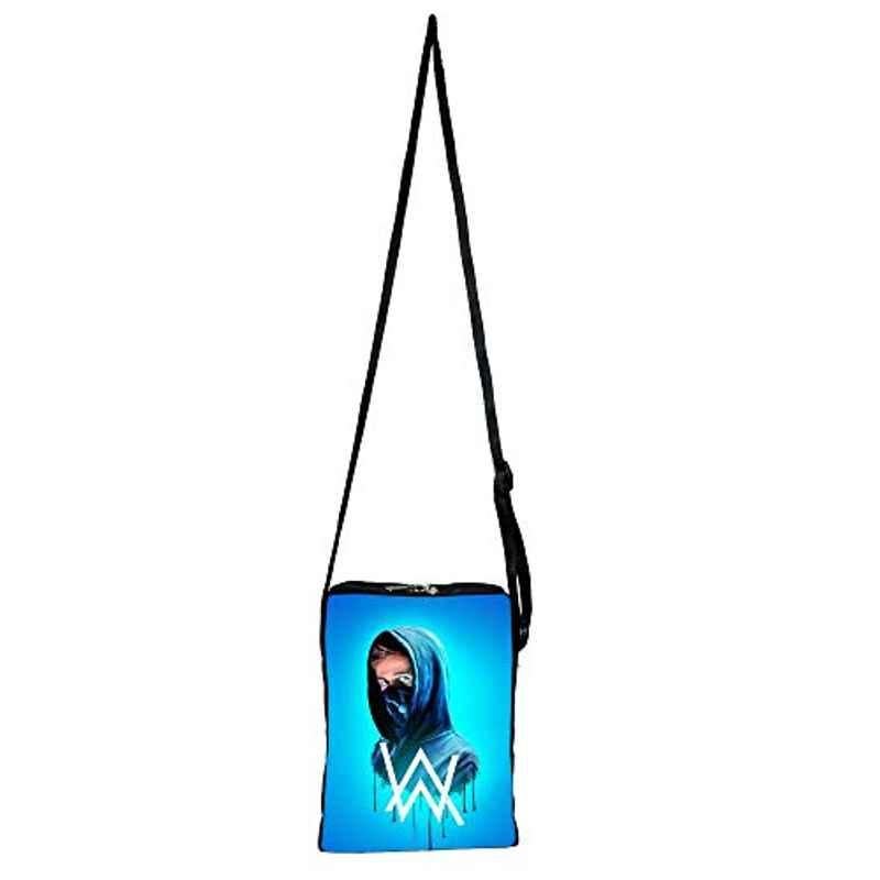 My Fav Polyester Black AW Print Messenger Bag, MFMDP008