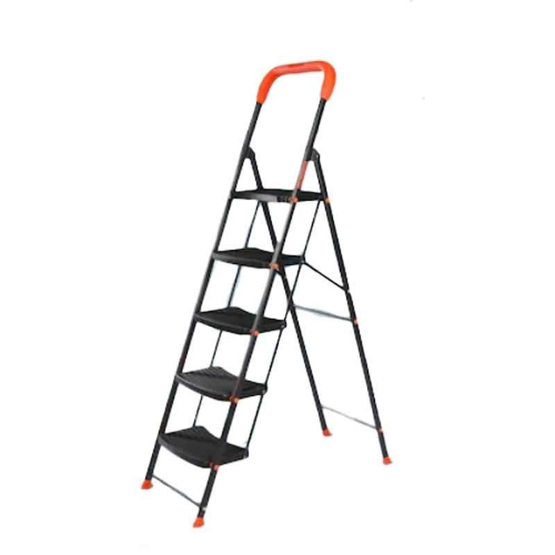 Bathla Ascend 5 Step Alloy Steel Black Heavy Duty Ladder, 5ASL-B