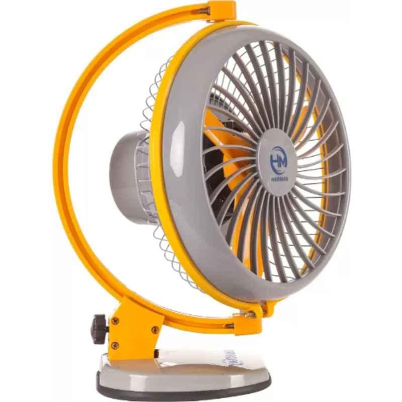 HM Stormy 45W 2800rpm Yellow Table Fan, Sweep: 225 mm