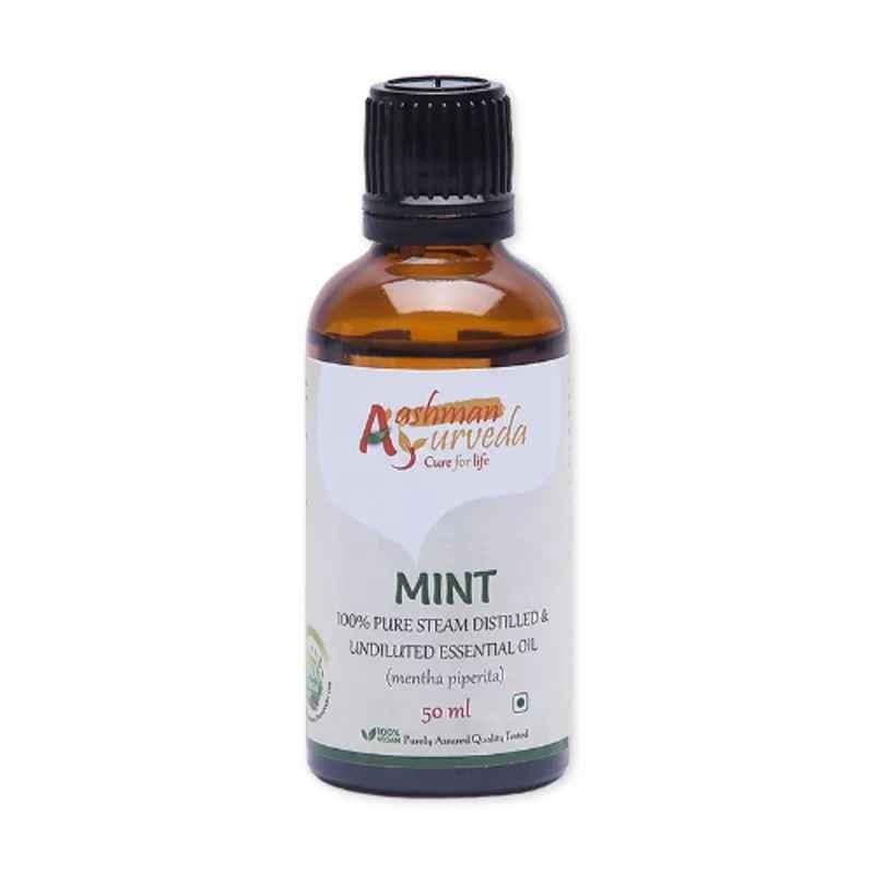 Aashman Ayurveda 50ml 100% Pure Steam Distilled & Undiluted Mint Essential Oil, 8939111486538
