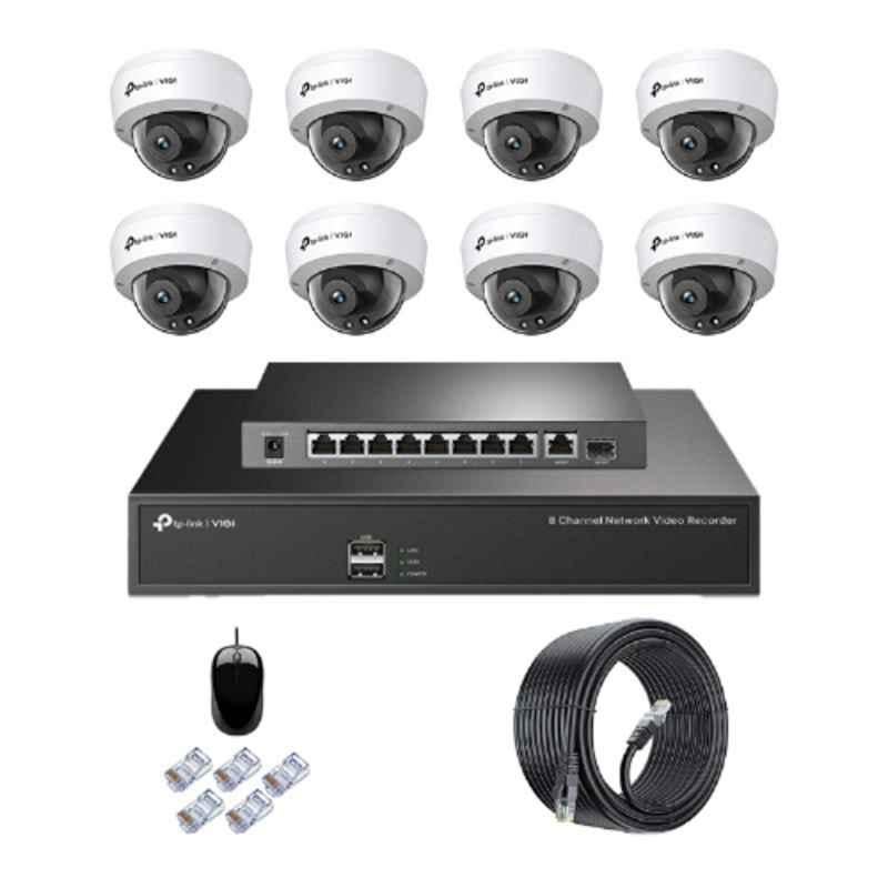 TP-Link VIGI C220I 2MP Indoor Network IP Combo Kit with 8 Channel NVR, 8 Cameras, 10 Port POE Switch, D-LINK 100M LAN Cable & Connectors