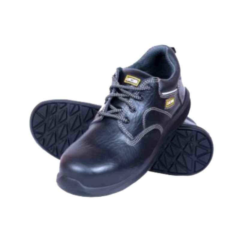 JCB Rumble Apollo Leather Steel Toe Black Safety Shoes, Size: 12