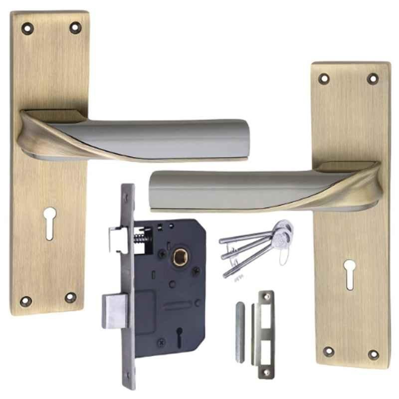ATOM 200mm Zinc Brass Antique Finish Mortise Door Lock Set, MH-O56-KY-BA
