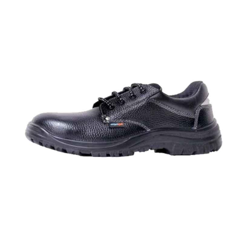 High Lite HL-803 Leather Steel Toe Black Industrial Work Safety Shoes, Size: 7