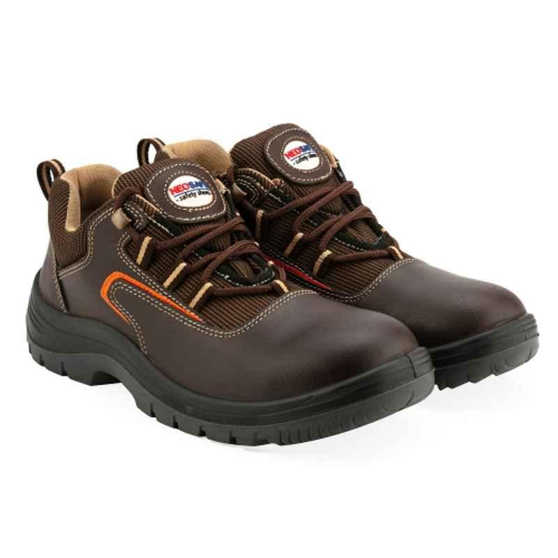 NEOSafe A2006 Korel Leather Brown Safety Shoe with Toe Cap, KorelA2006-7, Size 7