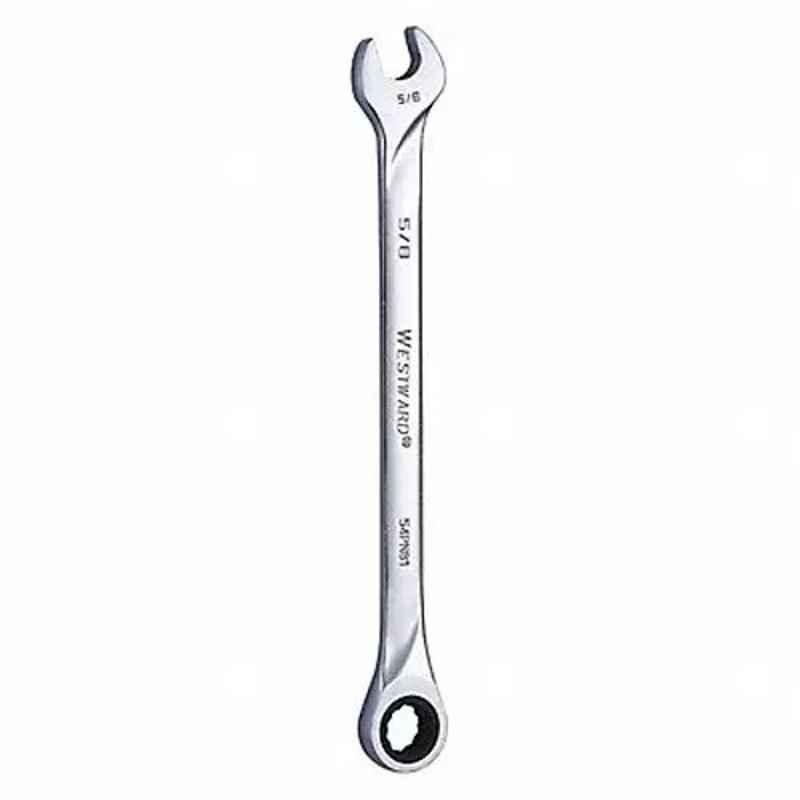 Westward 10-1/8 inch Alloy Steel Chrome Ratchet Wrench, 54PN81