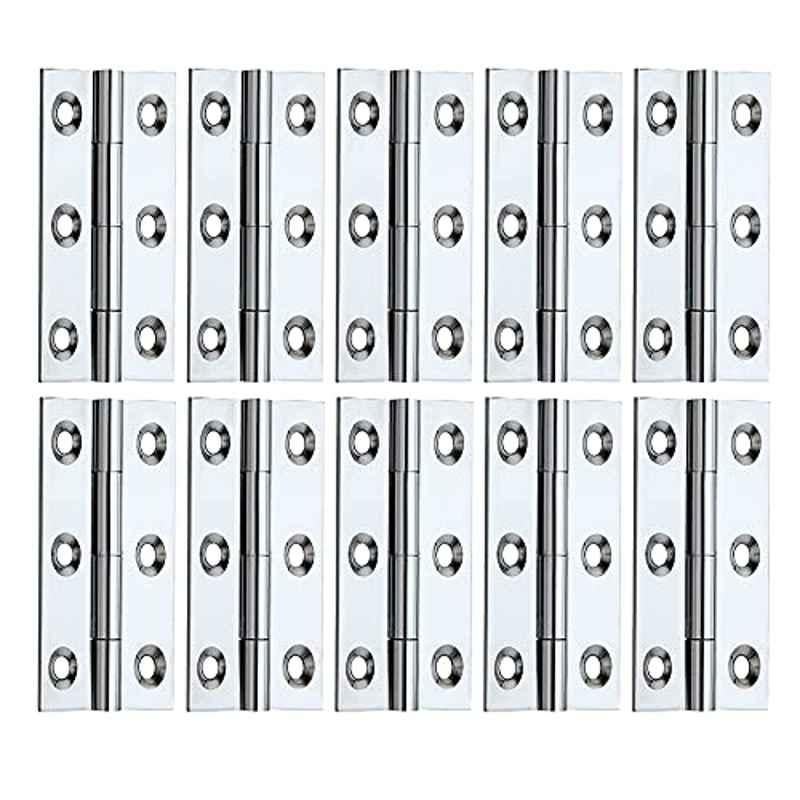 Screwtight 2.5 inch Iron Chrome Finish Door & Cabinet Butt Hinge, B170104CP-10p (Pack of 10)