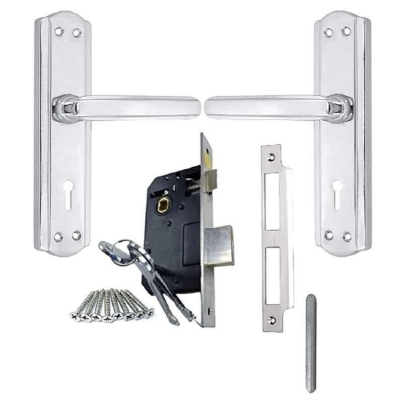 Onmax 7 inch 65mm Stainless Steel Chrome Finish Mortise Door Handle Lock Set with 3 Keys, HML6+S701MCP