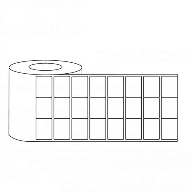 LabelKart 35x25mm Paper White 3UP Chromo Label Roll
