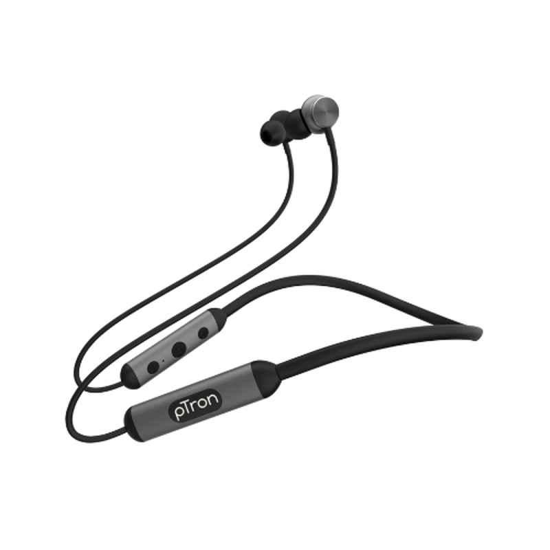 Ptron Ultima Black & Grey Water Resistant Wireless Headphones