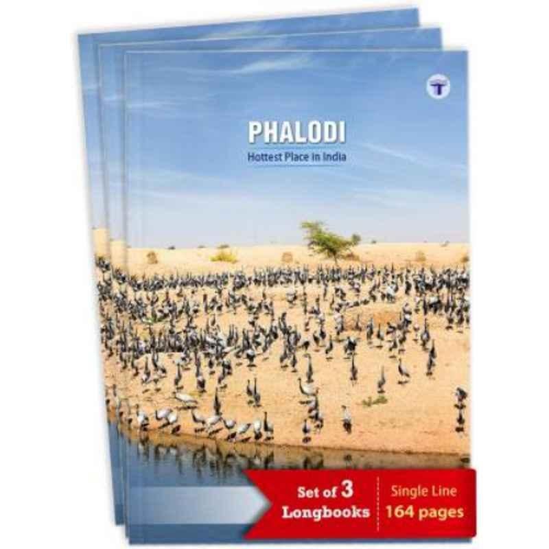 Target Publications A4 164 Pages Multicolour Ruled Phalodi Long Notebook (Pack of 3)