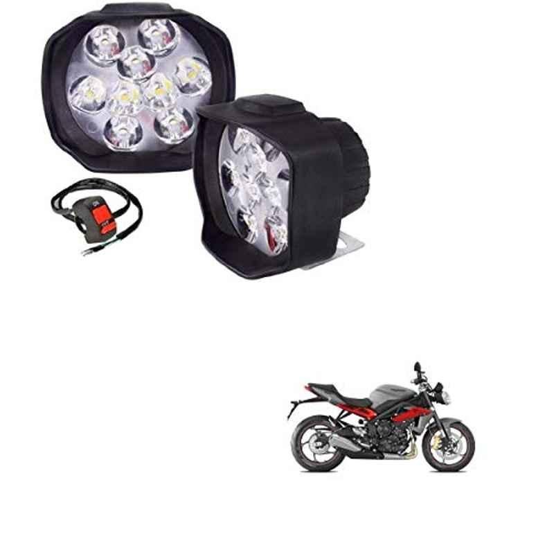 Kozdiko 2 Pcs Sheen 15W 9 LED 6000k Transformer Bumble Bee Style LED Fog Light Set for Triumph Street Triple, koz_81332