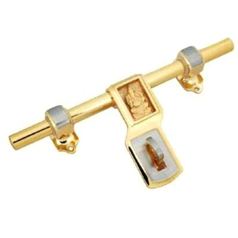 Smart Shophar 8 inch Brass Gold Silver Qeez Ganesha Aldrop, SHA14AL-QEEZ-GS08-P1 (Pack of 2)