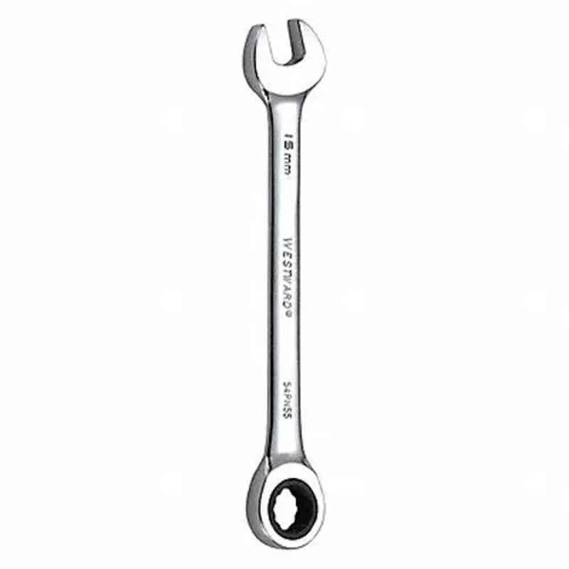 Westward 7-7/8 inch Alloy Steel Chrome Ratchet Wrench, 54PN55