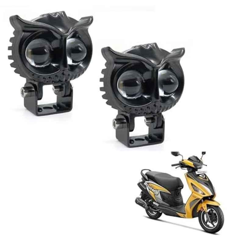 Kozdiko 2 Pcs Yellow & White Owl Eye Shape LED Amber Fog Light Set for Hero Maestro Edge 125