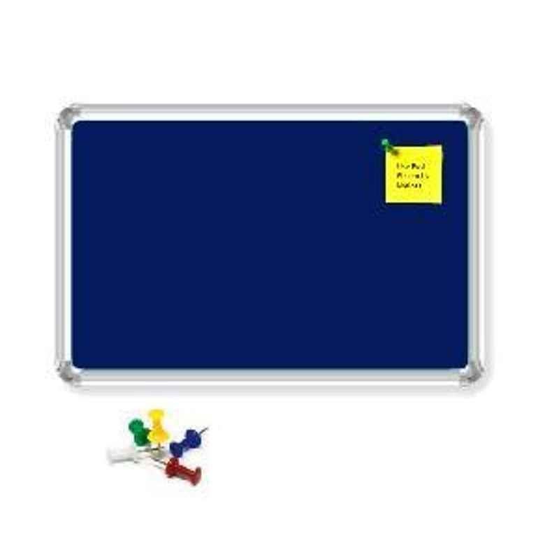 Nechams 2'x1' Felt Notice Board Premium Series Navy Blue FELTNVYBLU21UF