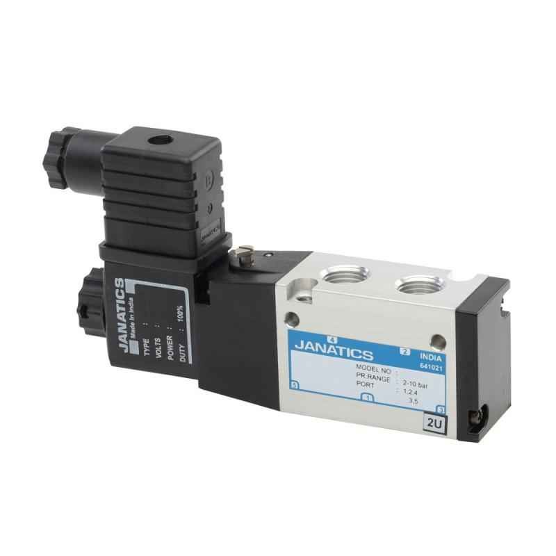 Janatics 5/2 Type G1/4 Single Solenoid Spring Return Valve DS255SR61-B