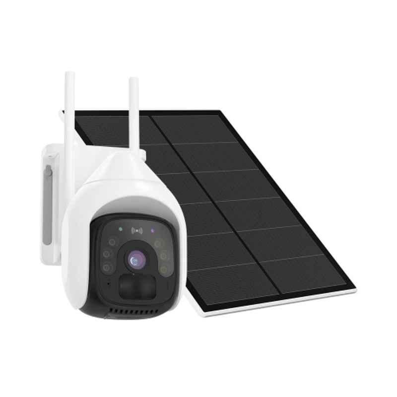 Hanutech 4MP 4G Solar PTZ Sim Camera with Night Vision, PIR Detection & 5X Hybrid Zoom